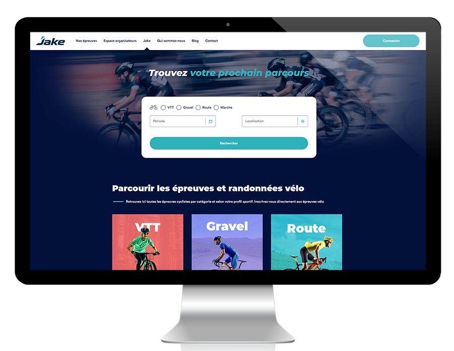 Développement du site internet et de l'appli mobile Jake-Challenge par Qsmart