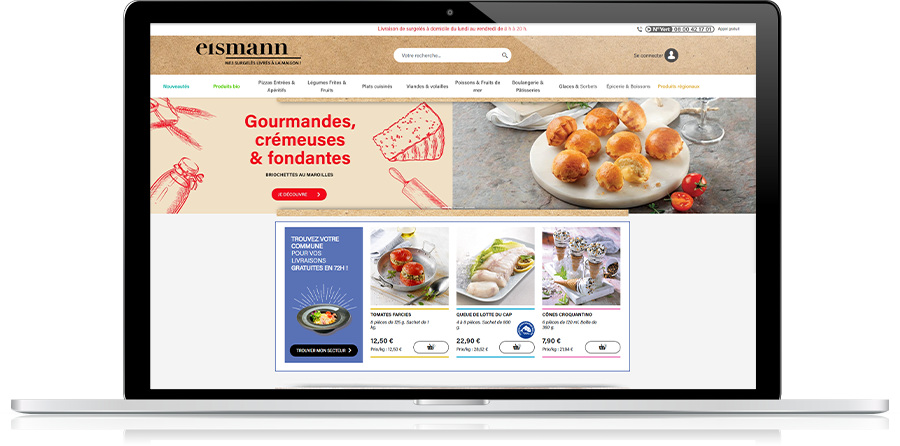 Refonte intégrale du site internet de vente en ligne de surgelés de la société Eismann