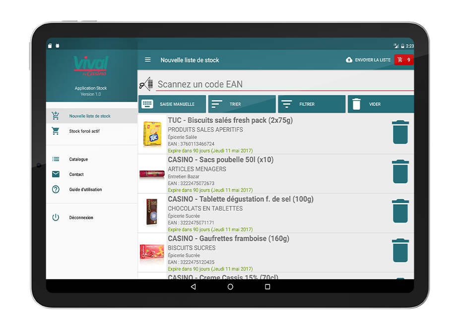 Développement d'une application tablette de contrôle des stocks pour les enseignes Vival