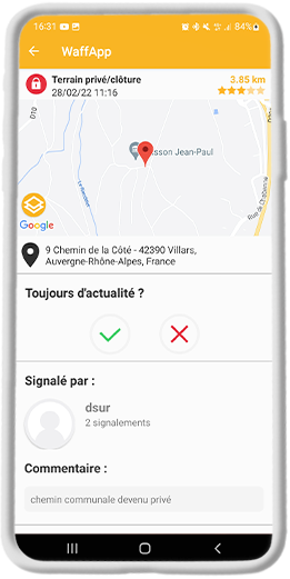 Développement d'une application mobile d'outdoor sécurisé WaffApp